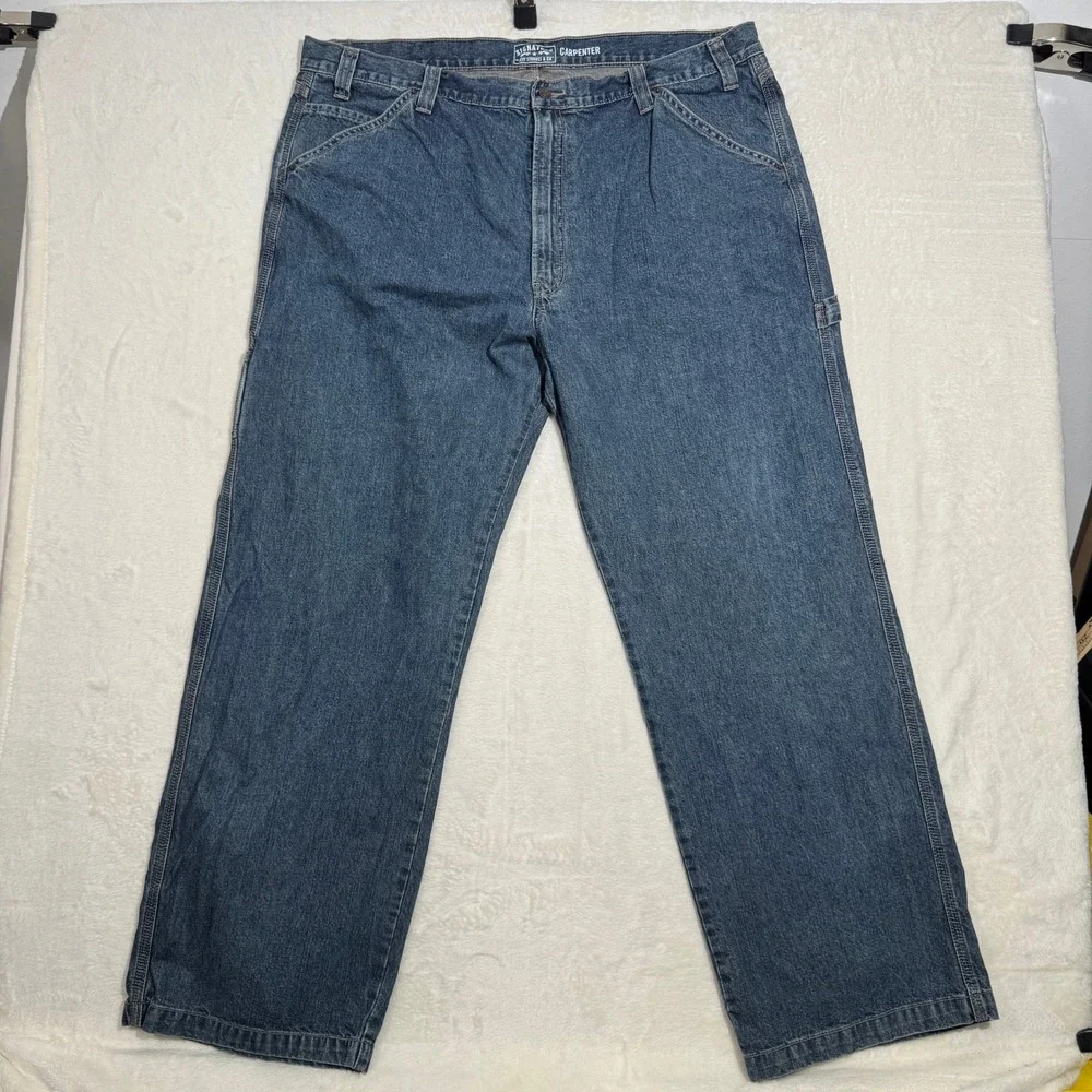 Signature by Levi Strauss & Co Carpenter Jeans Mens 44x32 Blue Workwear Utility